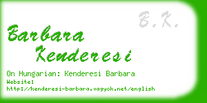 barbara kenderesi business card